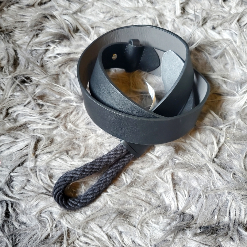 Express, Black Faux Leather Rope Accent Belt, Size L/XL, NWT